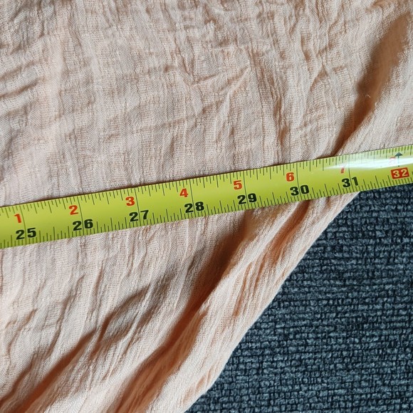 Free People Runaway Boho Crochet Lace Long Sleeve Cropped Top in Light Peach XS - Picture 3 of 5